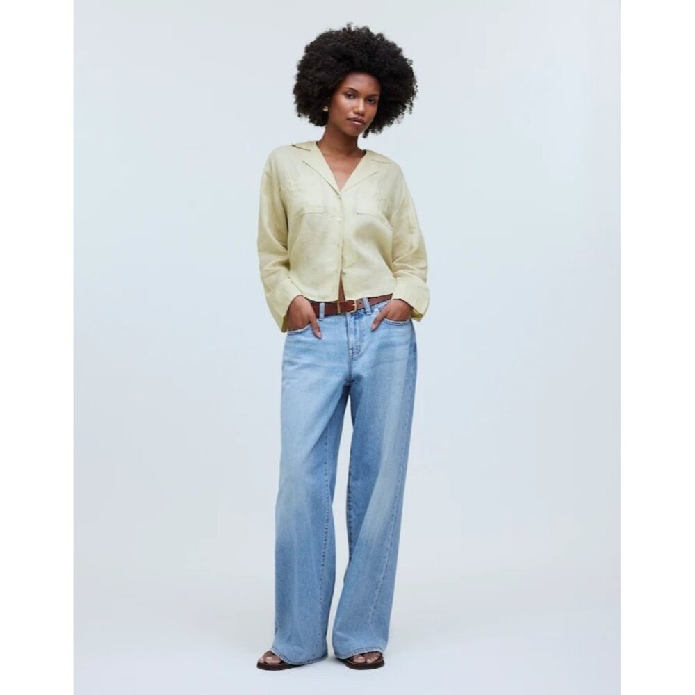Madewell Resort Long-Sleeve Shirt in Paqle Lichen